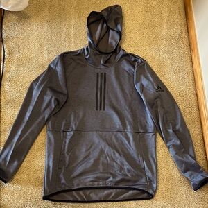 Adidas Charcoal Hoodie pullover with Black Accents; Men’s Large; like new